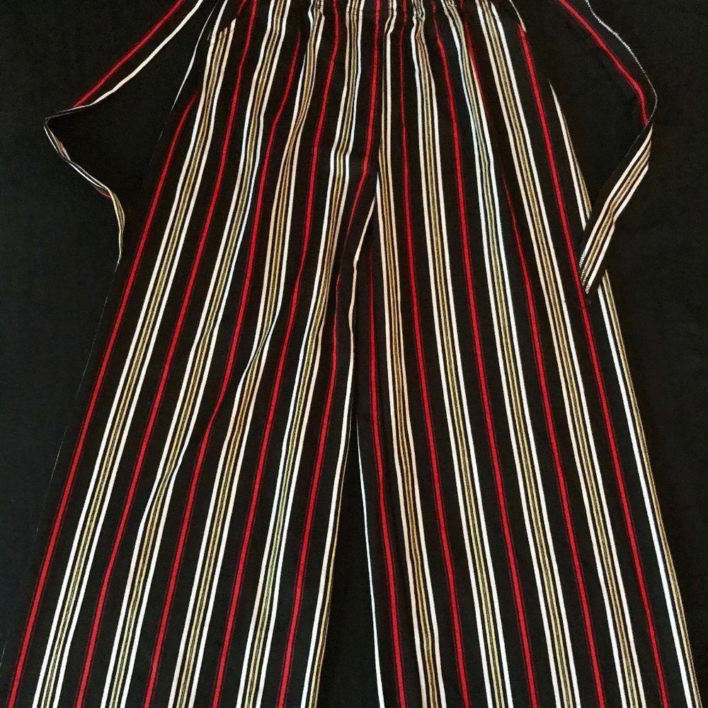 Black Red White & Yellow Striped Costume Pants